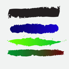Fototapeta premium Ink brush colorful stroke collection in illustration