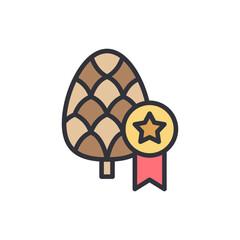 Award Winning Pine Cone Vector Illustration For Design Element