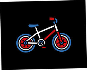 Fototapeta premium Colorful bicycle illustration on black background 