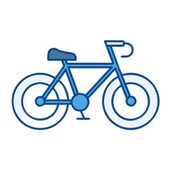 Fototapeta premium Blue bicycle outline in simple minimalist design 