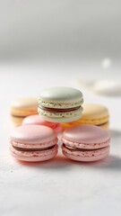 Obraz premium Delicious Pastel Macarons A Delightful French Pastry Treat