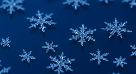 Blue Background with Snowflakes Pattern and Copy Space for Design