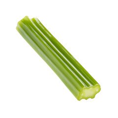 Fresh Green Celery Stalk Isolated on Black Background