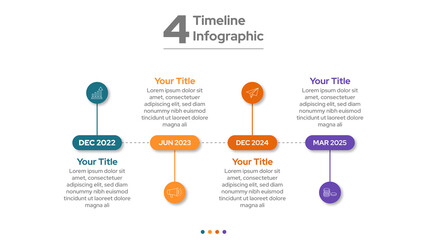 Four Step Timeline Business Infographic