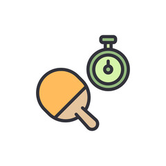 Ping Pong Paddle Accompanied By A Sports Stopwatch In Competition