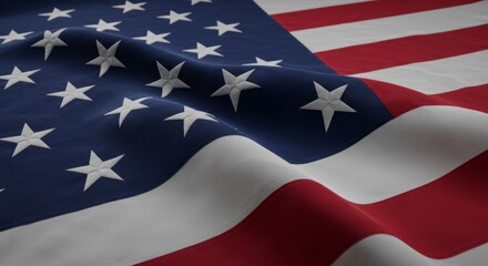 Fototapeta premium Undulating American Flag: A Symbol of Freedom and National Identity