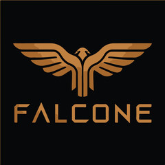 Minimalist Copper Brown Falcon Logo Design for FALCONE Brand.eps