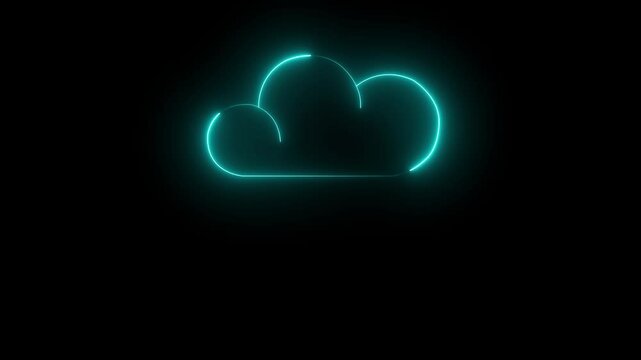 cyan line dollar cloud mining icon isolated on black background. cloud icon symbolize cloud financial planning, highlighting cost management and budgeting.