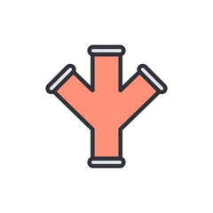 Coral Branching Pipe Connector With Distinct Outlets On Transparent Layer