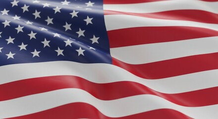 Obraz premium Waving American Flag with Elegant Fabric Texture and Patriotic Symbolism
