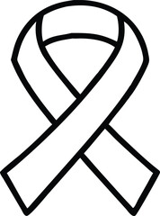 Minimalist Black Awareness Ribbon - Vector Design