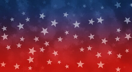 Stars on a Red and Blue Watercolor Backdrop for Celebratory Occasions