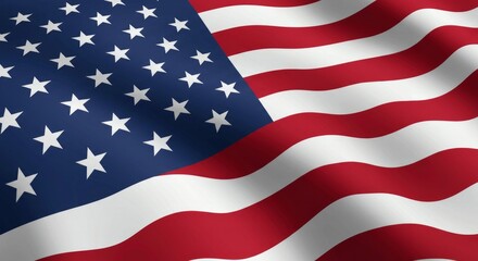 Fototapeta premium Vibrant American Flag Waving Proudly Displaying Patriotism and Heritage