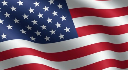 Fototapeta premium Symbolic depiction of the United States flag waving, a powerful representation of freedom