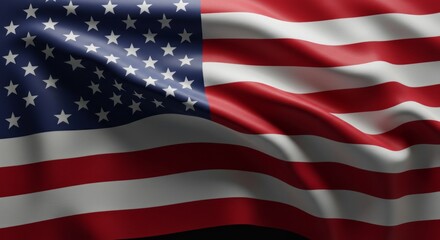 Obraz premium Patriotic waves: American flag with a ripple effect and vibrant colors