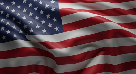 Obraz premium Dynamic portrayal of waving American flag symbolizing patriotism and resilience