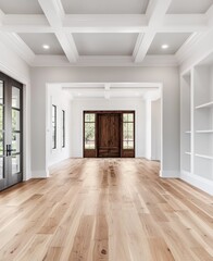 Modern Clean Interior with Bright Open Space and Wooden Floor