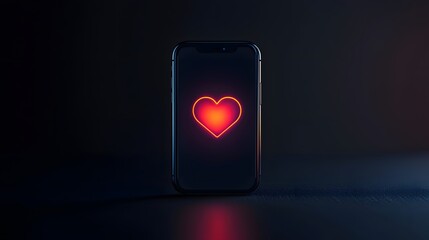 Flat UI design showing pulse sync in progress with animated glow and minimalist heart icon
