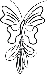 Elegant Line Art Butterfly Design for Print and Web