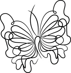 Abstract Butterfly Line Art Drawing Single Line Minimalist Design