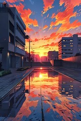Anime style wallpaper background