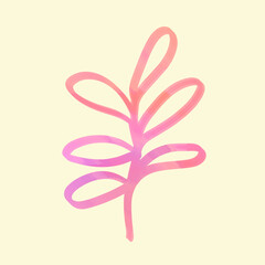 Abstract leaf illustration:  A vibrant, minimalist illustration of a leaf, crafted with flowing lines of color. evoking a sense of simplicity and organic form. 