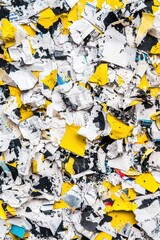 Fototapeta premium Colorful Abstract Background of Torn Paper Layers on Yellow Surface