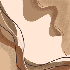 Abstract Neutral Earth Tones: A minimalist abstract design featuring organic, fluid shapes in earthy brown and beige hues, creating a sense of tranquility and understated elegance.