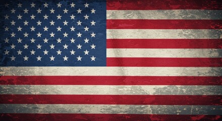 Fototapeta premium Distressed United States Flag, Grunge Texture with Red, White, and Blue