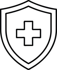 Minimalist Medical Shield with Cross - Vector Design.