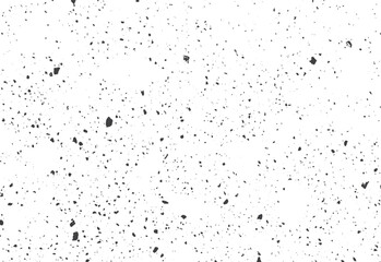 Vector white wall noise particle texture design. Terrazzo marble grey background with stone gravel. Grunge asphalt black and white surface texture.