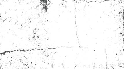 Design-ready grunge overlay with crack and dust. Vector texture in urban visual style. White background featuring black distressed detail.