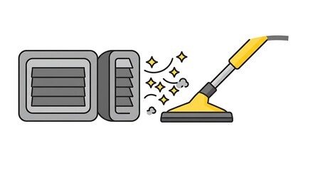 Air Vent Cleaning: Illustration of Vacuuming Dust