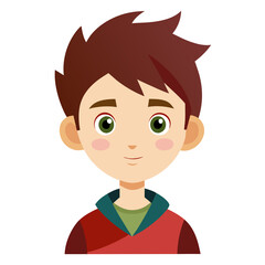 boy in red shirt isolated on transparent background