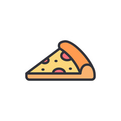 Delicious Pepperoni Pizza Slice Icon On Transparent Background