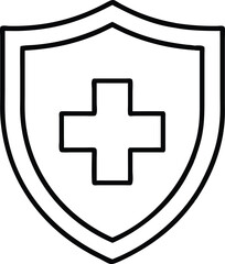 Fototapeta premium Minimalist Medical Shield with Cross - Vector Design.