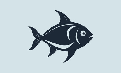marine fish silhouette vector illustration, Decorative fish illustration, Fancy fish graphic, Ocean fish drawing