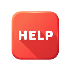 Modern assistance button in vibrant red design.