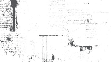 Vintage newspaper background with old grunge overlay. Letter sketch texture adds aged depth. Black and white grunge style for antique paper layout.