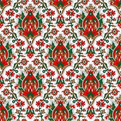 colourful seamless block kalamkari pattern design.