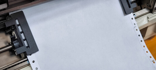 Continuous paper for dot matrix printers. Copy printing.