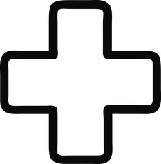 Medical Cross with Circular Arrows - Vector Design.