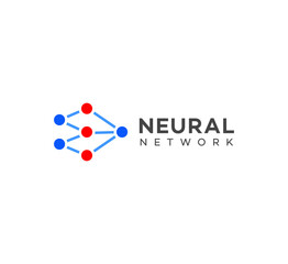 Neural Network Logo Design Blue, White, Dark Background Options