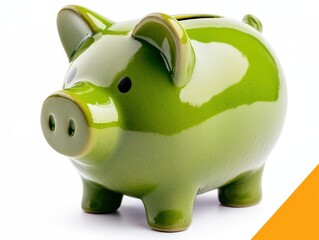 Bright Green Piggy Bank for Savings Concept in Modern Style Design