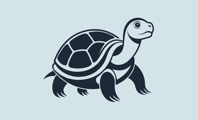 Turtle black silhouette, Turtle vector graphic, Animal shape illustration, turtle black silhouette isolated vector art Illustration with white background  