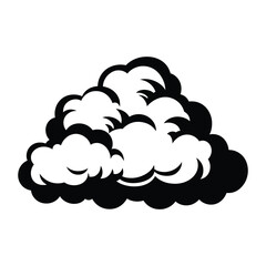 Cloud isolated vector black silhouette