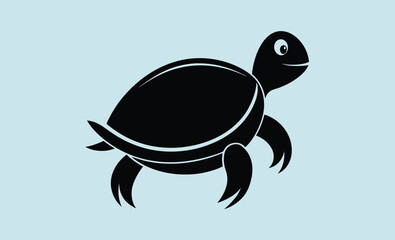 Turtle black silhouette, Turtle vector graphic, Animal shape illustration, turtle black silhouette isolated vector art Illustration with white background  