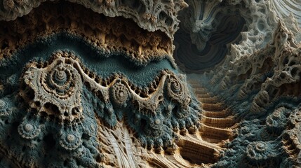 Fototapeta premium Abstract Fractal Cave Landscape