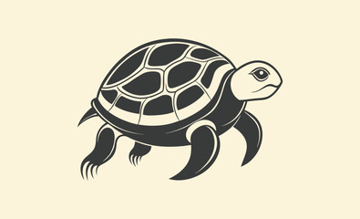 Turtle black silhouette, Turtle vector graphic, Animal shape illustration, turtle black silhouette isolated vector art Illustration with white background  
