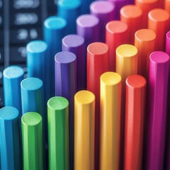 Fototapeta premium world social media day concept. Colorful markers arranged in a vibrant display.